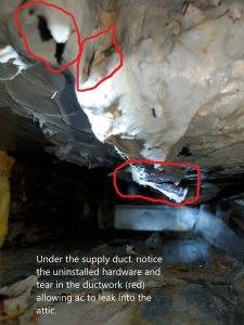 Brubaker holes in the supply duct