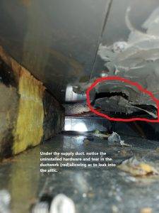 Torn Supply Duct Work